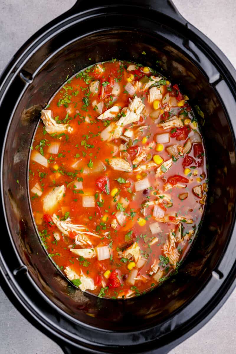 chicken tortilla soup in a crockpot