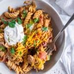 featured chicken fajita pasta