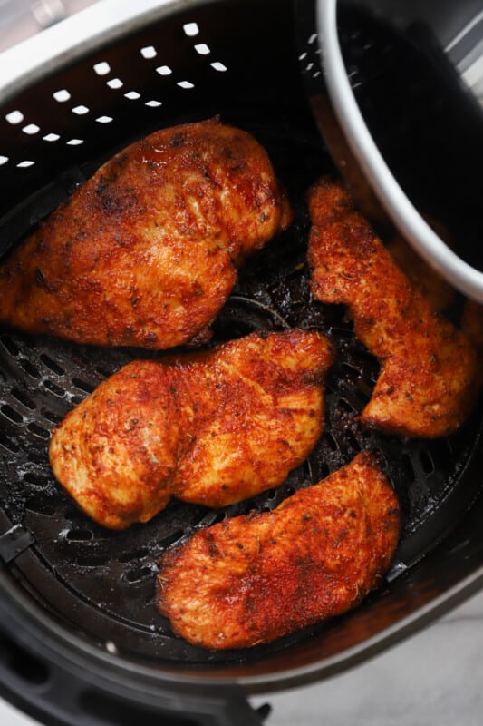 chicken breasts in air fryer after cooking