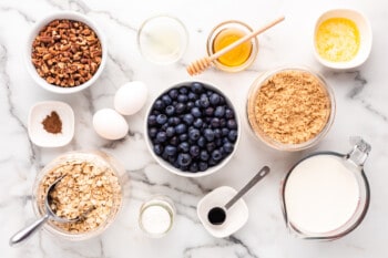 ingredients for blueberry baked oatmeal