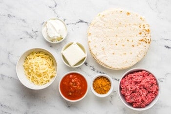 ingredients for cheesy beef taquitos