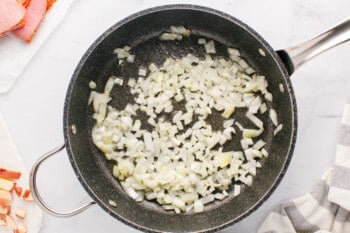diced onion in a skillet