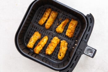 fish sticks in an air fryer after cooking