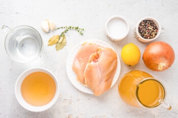 ingredients for poached chicken breasts