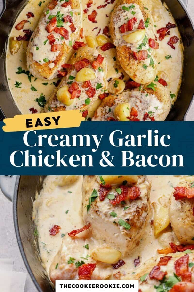 creamy garlic chicken and bacon pinterest