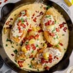 featured creamy garlic chicken with bacon