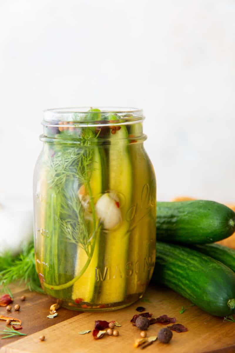 pickles in a glass jar