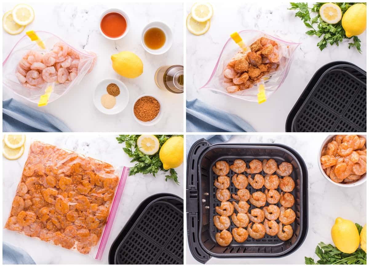step by step photos for how to make air fryer shrimp