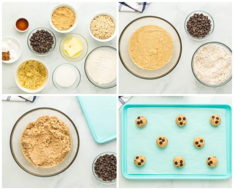 step by step photos for how to make banana breakfast cookies