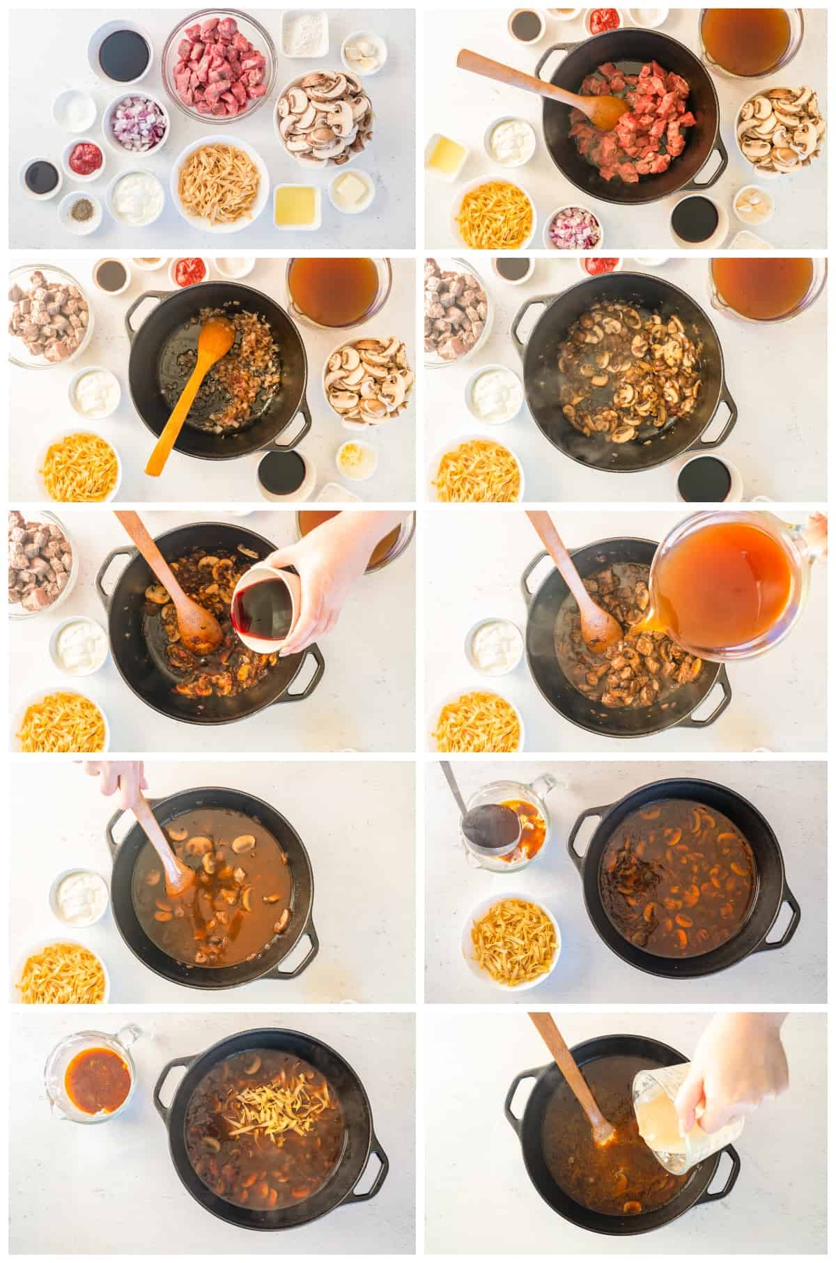 step by step photos for how to make beef stroganoff soup