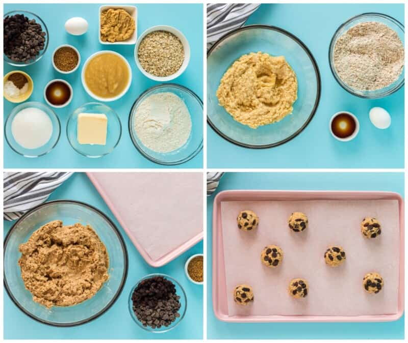 step by step photos for how to make chocolate chip breakfast cookies