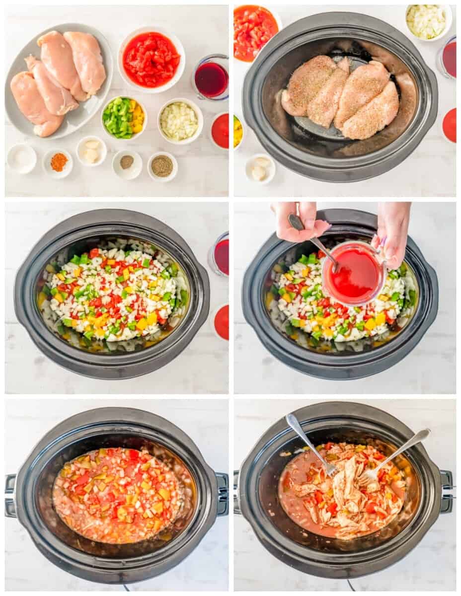 step by step photos for how to make crockpot italian chicken