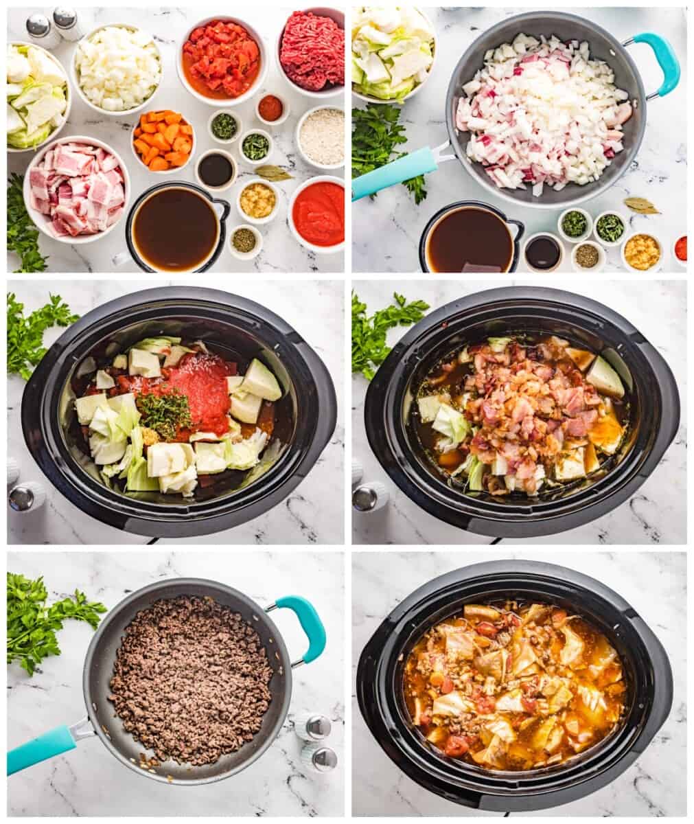 step by step photos for crockpot cabbage roll soup