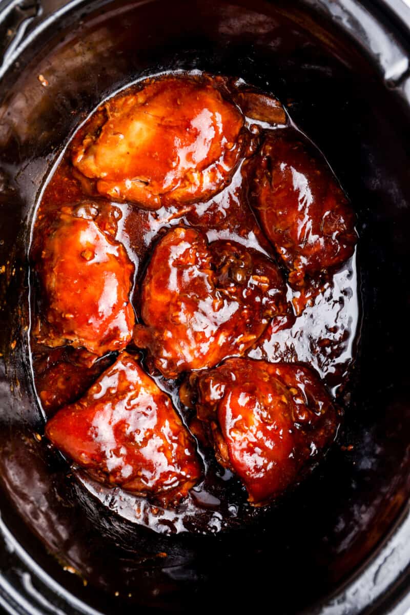 honey garlic chicken in a crockpot