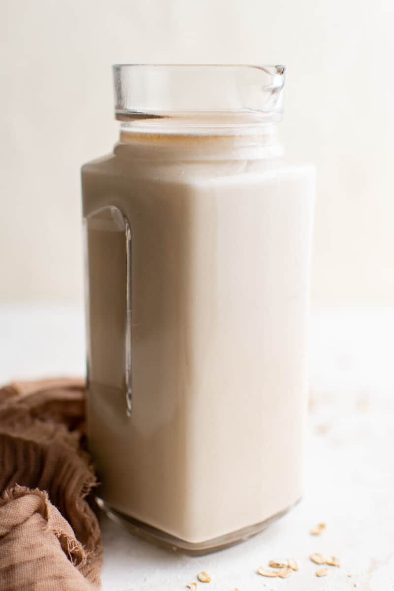 oat milk in a glass jar