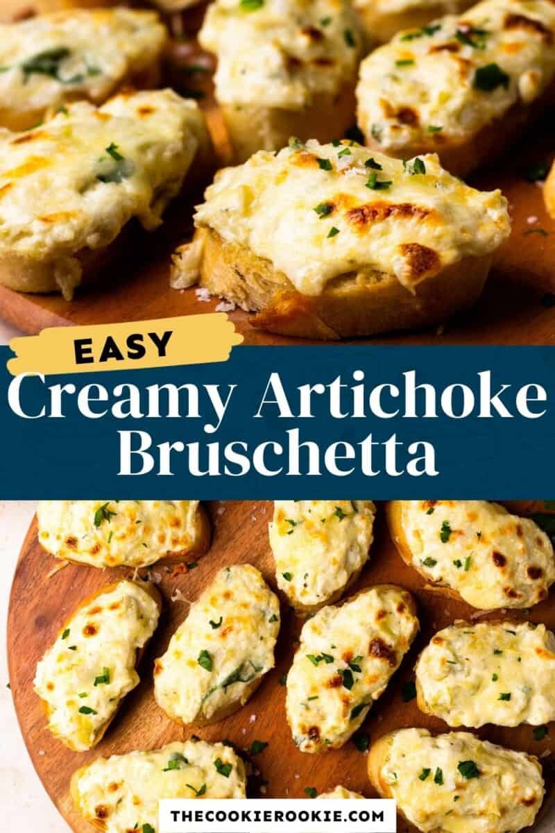 creamy artichoke bruschetta pinterest