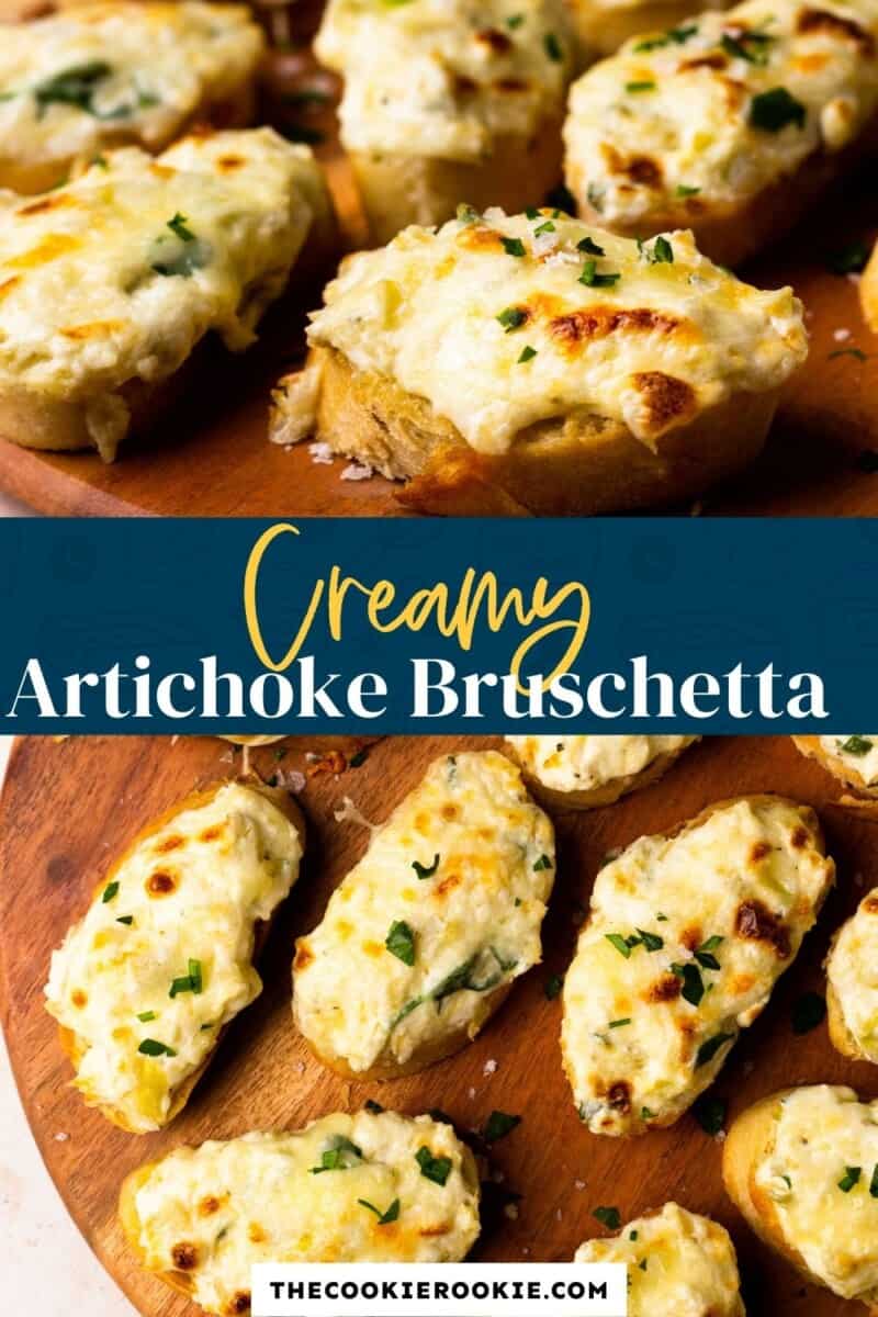 creamy artichoke bruschetta pinterest