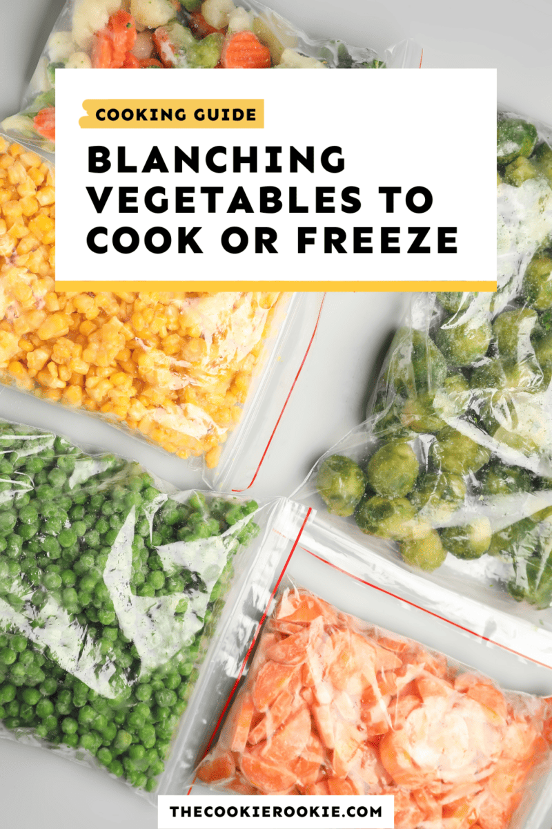 Blanching vegetables to cook or freeze.