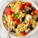 featured mediterranean orzo salad.