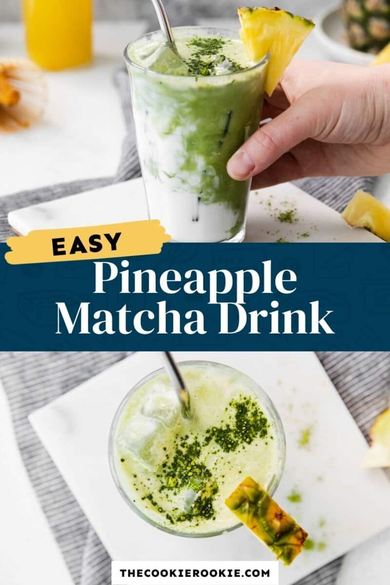 Pinterest de bebida de matcha de abacaxi.