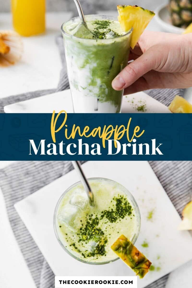 Pinterest de bebida de matcha de abacaxi.