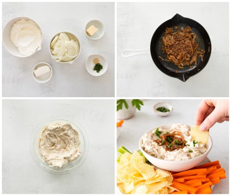 step by step photos for how to make french onion dip
