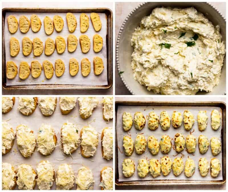 step by step photos for creamy artichoke bruschetta