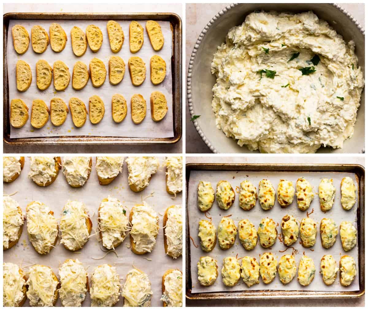 step by step photos for creamy artichoke bruschetta