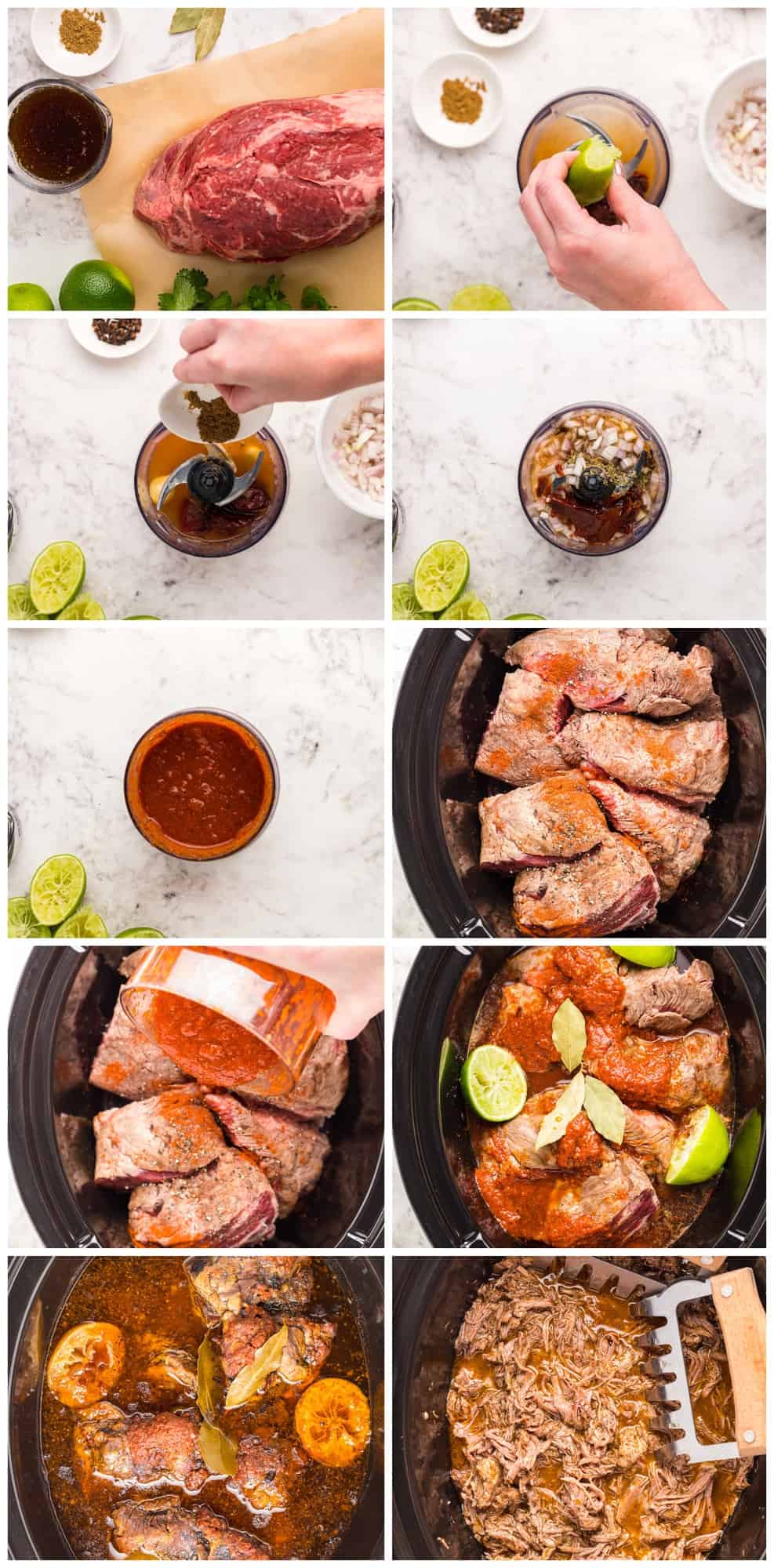 step by step photos for how to make crockpot barbacoa beef.