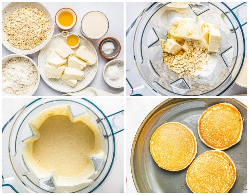step by step photos for how to make gluten free pancakes.