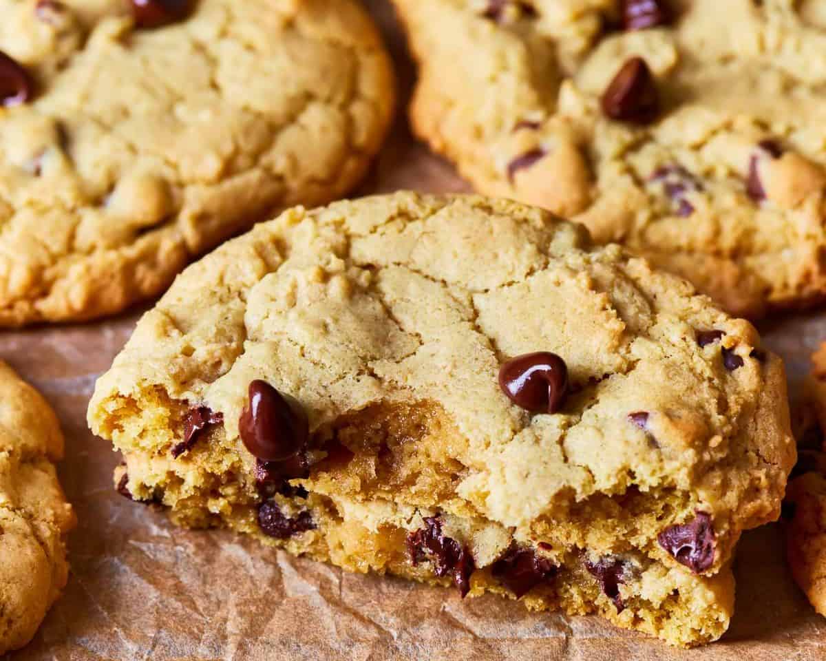 finished chocolate chip cookie