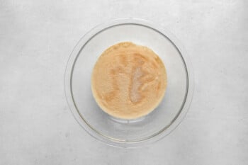 yeast blooming in a glass bowl.