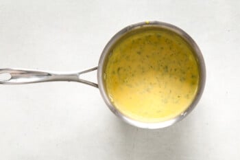 bearnaise sauce in a saucepan.