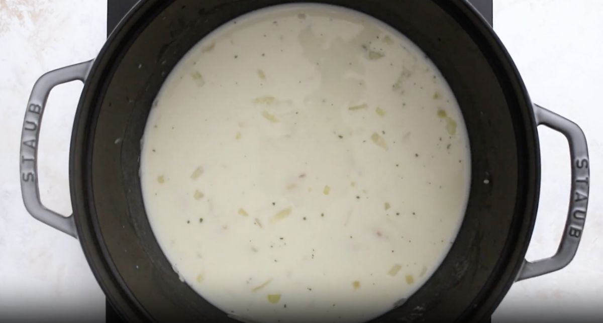cream soup in a dutch oven.