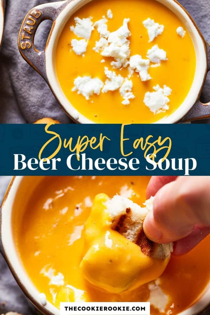super easy beer cheese soup pin