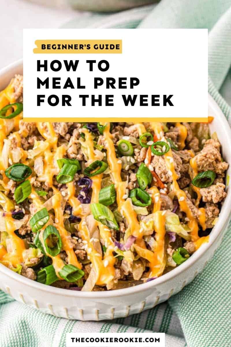 beginner's guide how to meal prep for the week pin