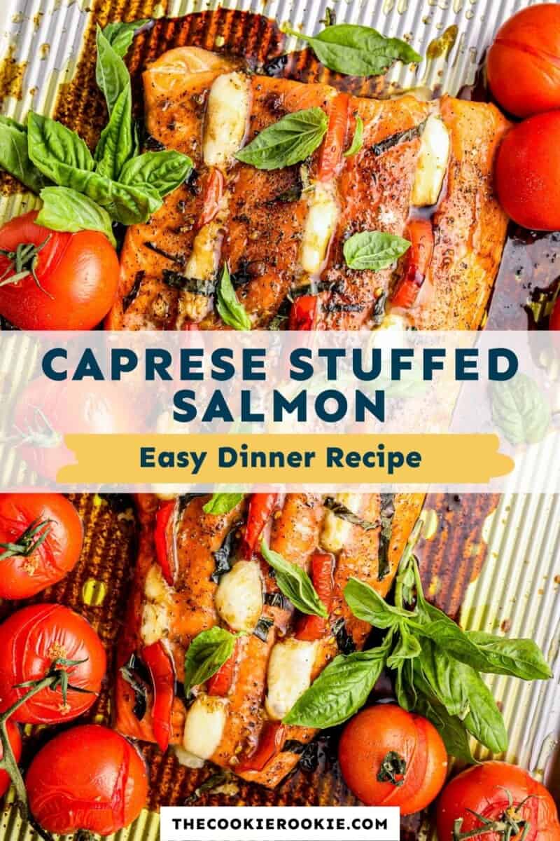 caprese stuffed salmon pin