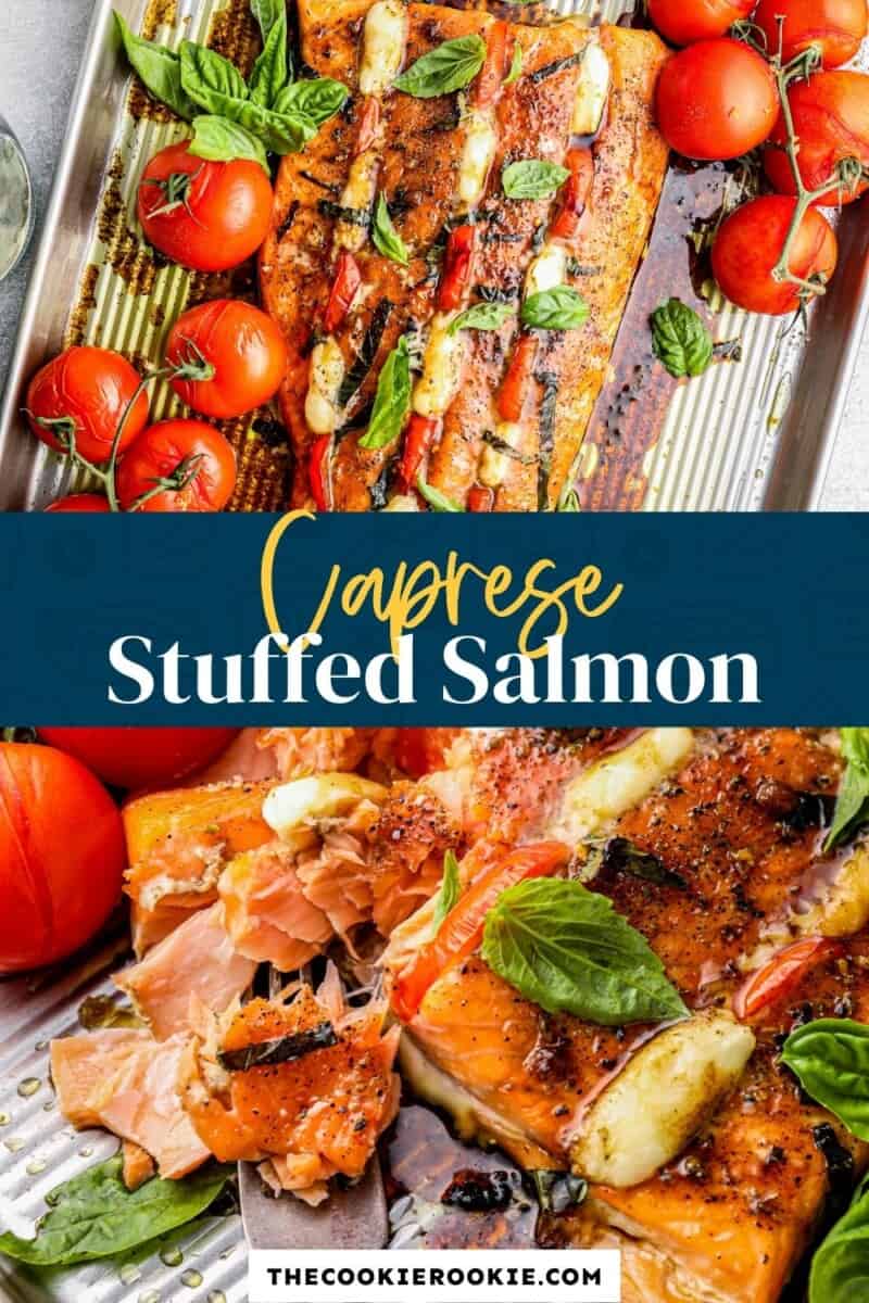 caprese stuffed salmon pin