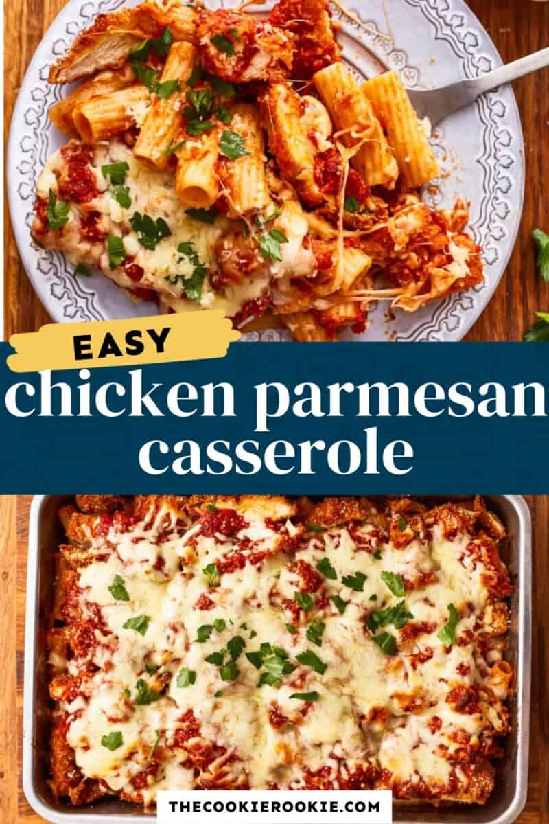 Easy chicken parmesan casserole that is quick to prepare and incredibly delicious.