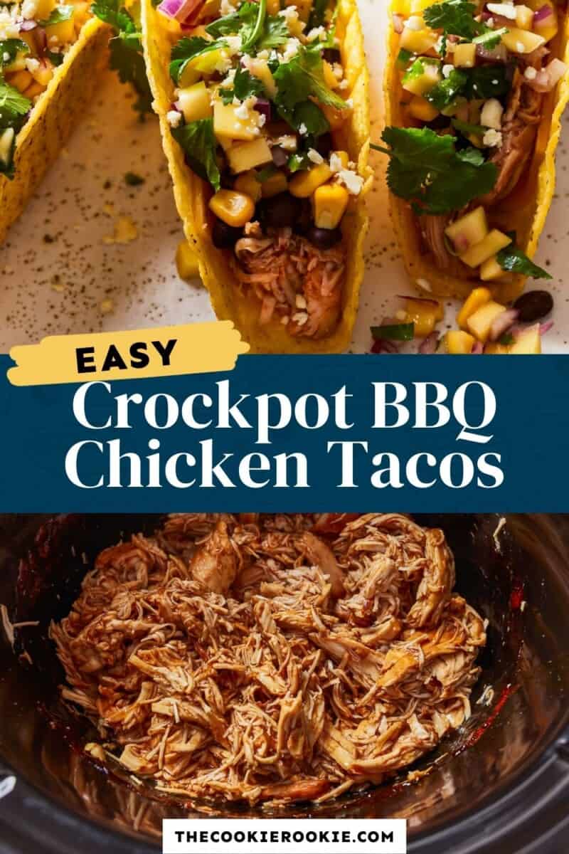 easy crockpot bbq chicken taco pin