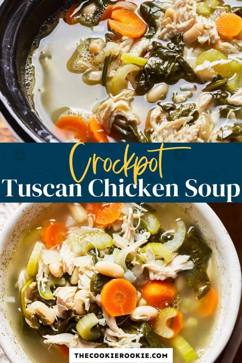 crockpot tuscan chicken soup pin