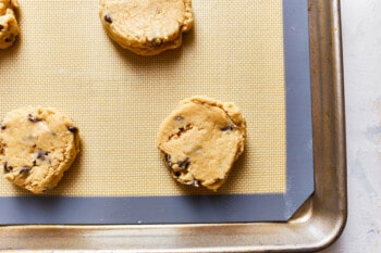 uncooked cooke dough on a baking sheet