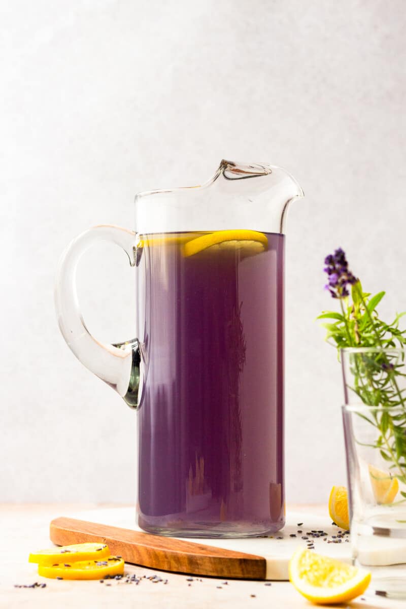 pitcher of lavender lemonade