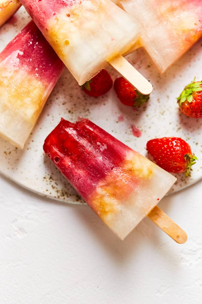 boozy ice pops: strawberry margarita