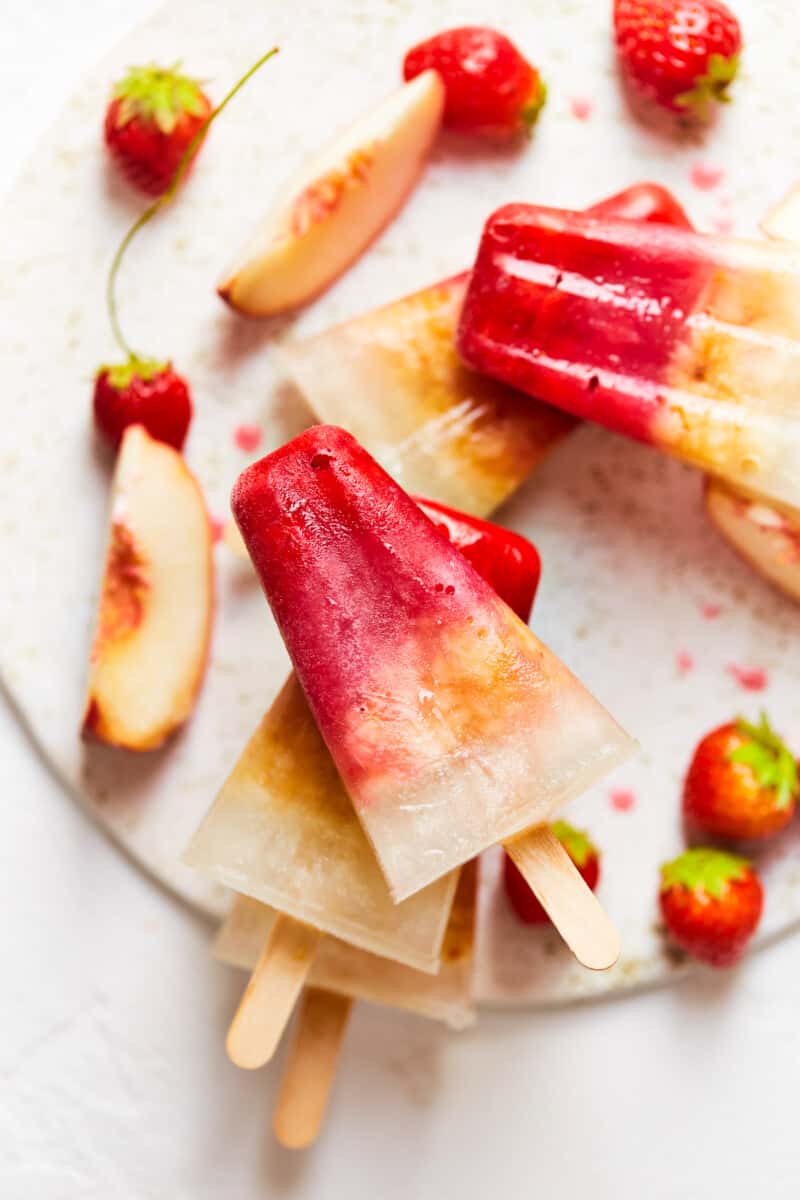 homemade margarita popsicles stacked up