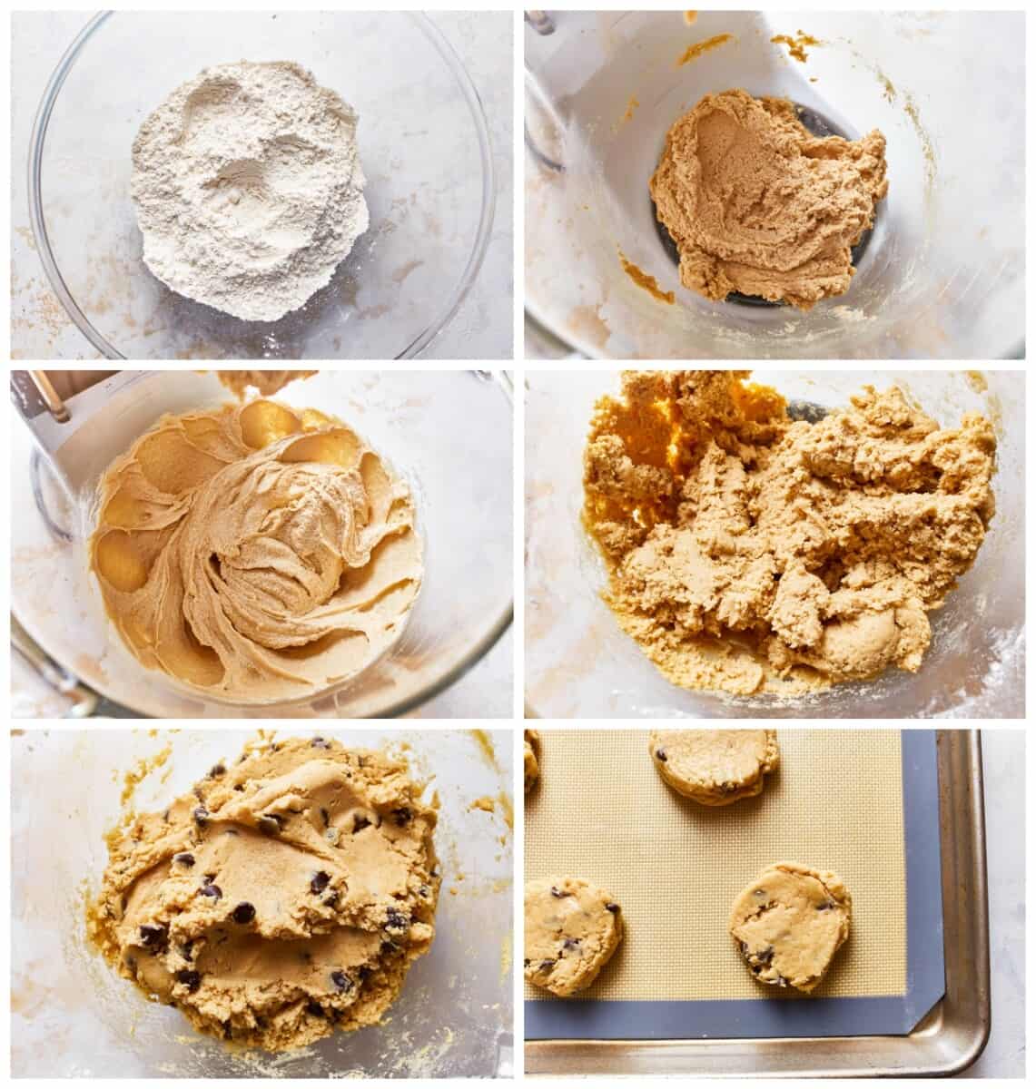 how to make chocolate chip cookies step by step collage