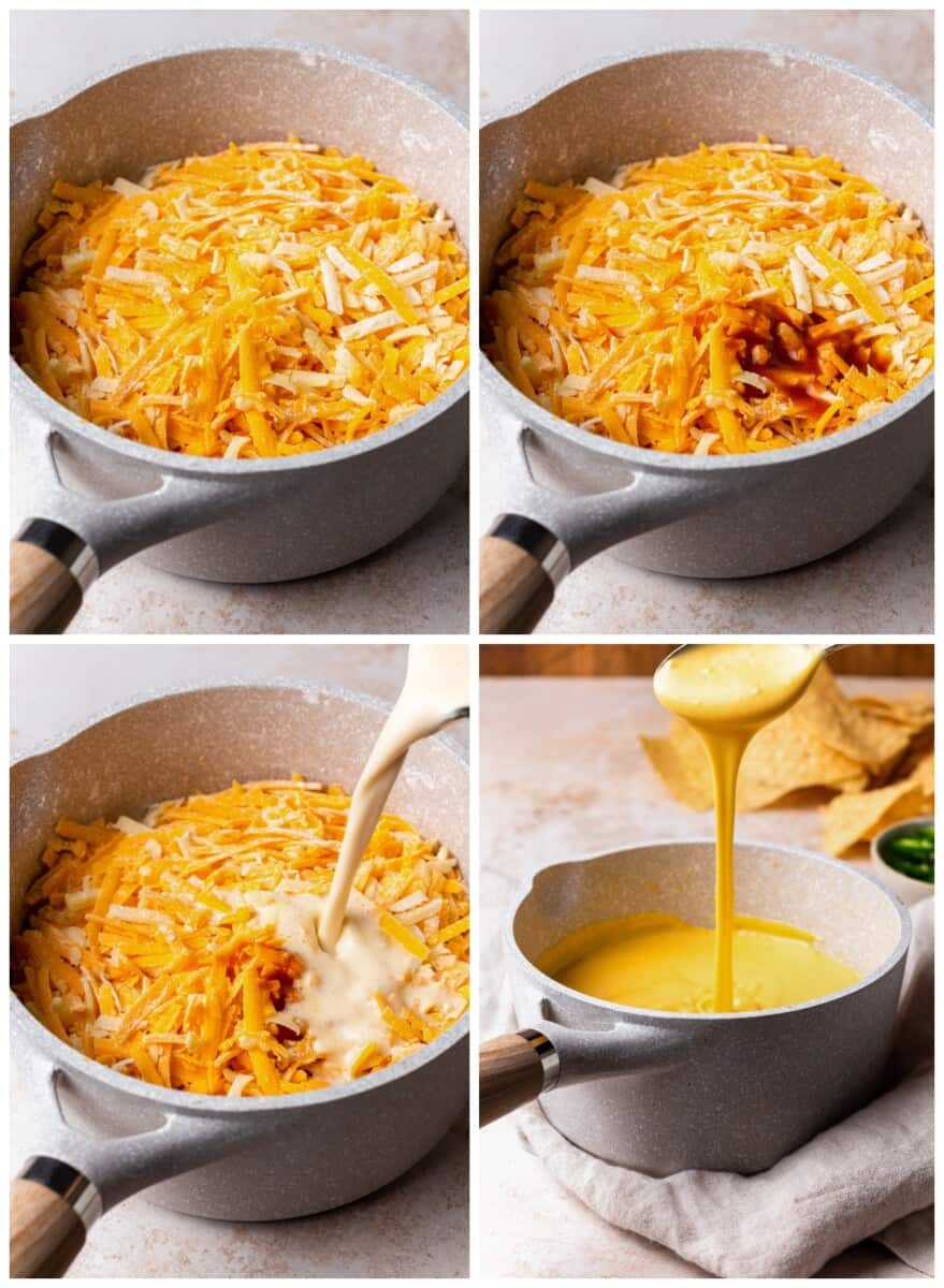 how to make nacho cheese step by step photo collage