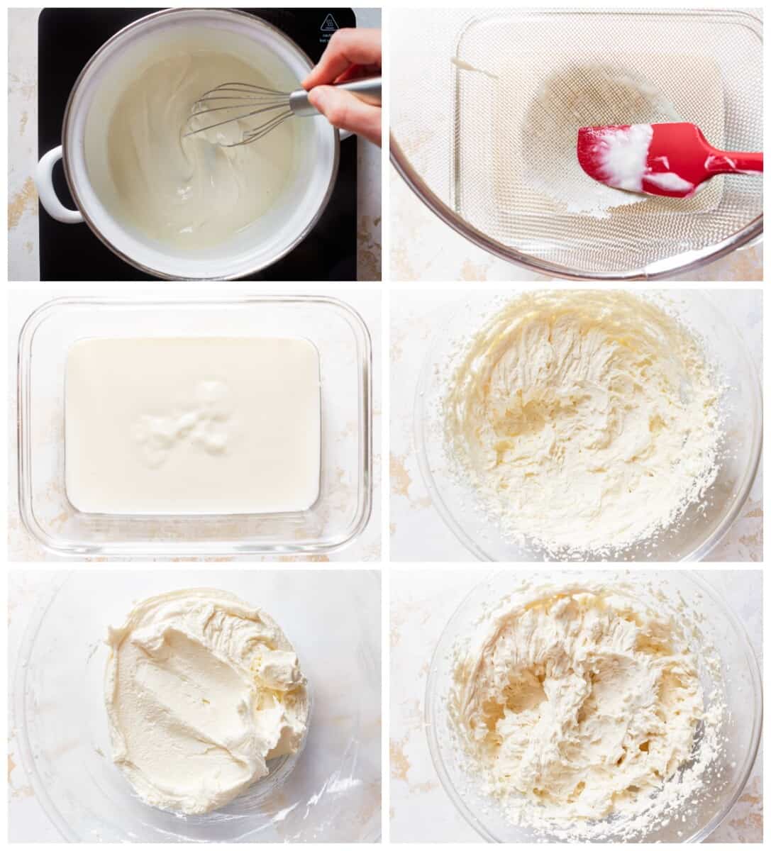 how to make vanilla frosting step by step photo collage