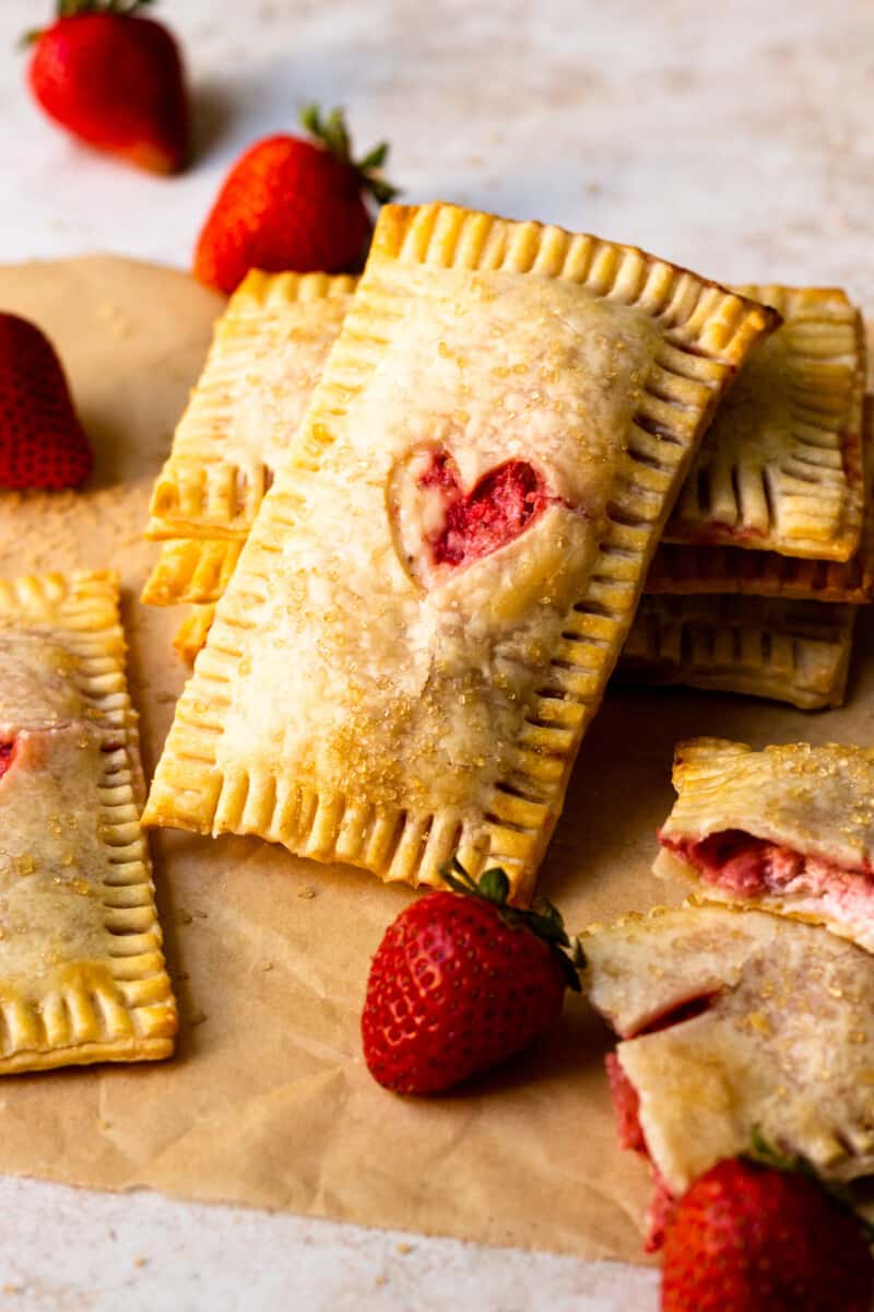 hand pie filled with strawberry and cream cheese