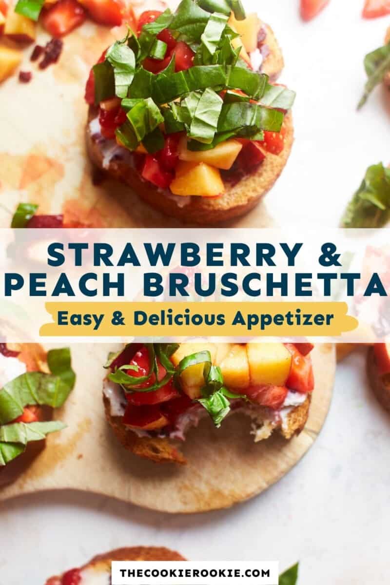 strawberry and peach bruschetta pin